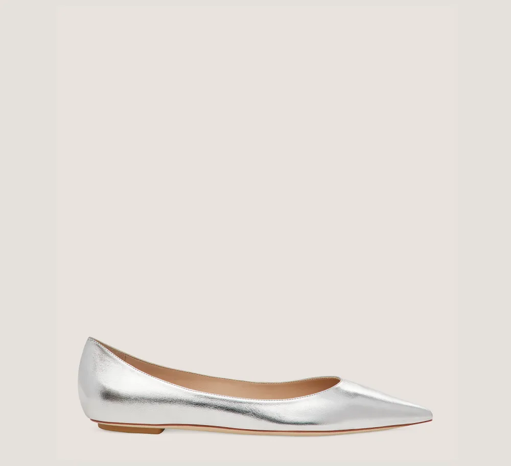 Stuart Weitzman The Work Essentials Edit|The Best Sellers Edit-CHANGE LOCATION Crushed Metallic Leather/Silver