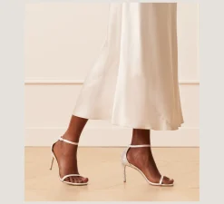 Stuart Weitzman The Nudist Collection|High Heel Sandals-CHANGE LOCATION Satin/White