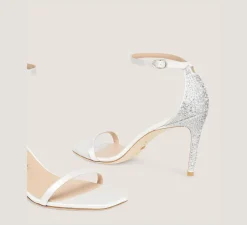 Stuart Weitzman The Nudist Collection|High Heel Sandals-CHANGE LOCATION Satin/White