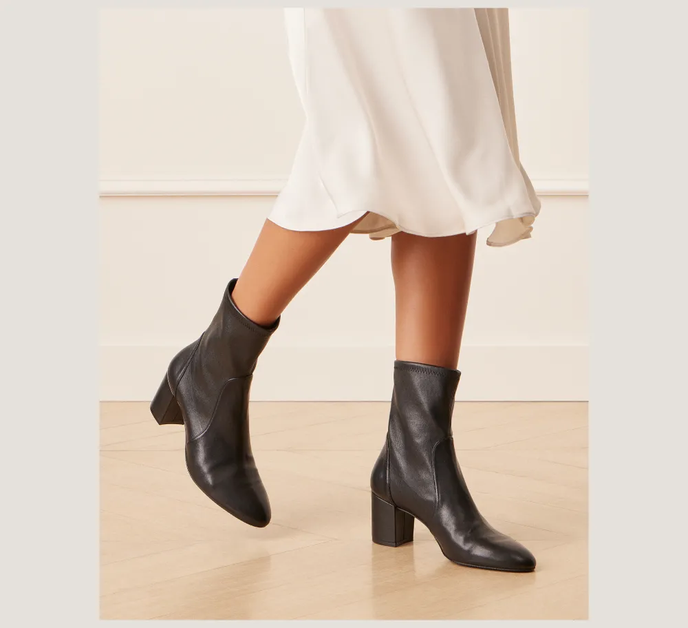 Stuart Weitzman The SW Icons Collection|Trending: Block Heels-CHANGE LOCATION Stretch Nappa Leather/Black