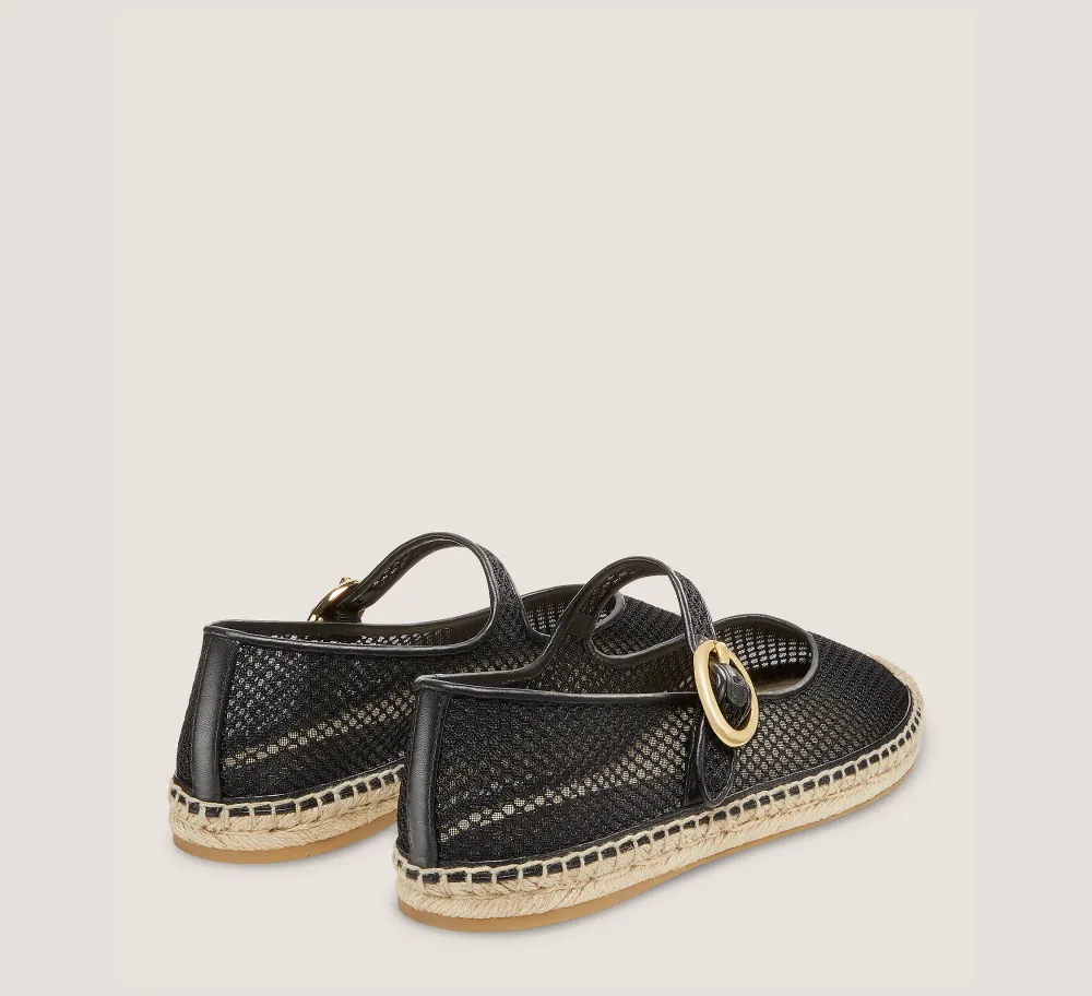 Stuart Weitzman Wedges & Espadrilles|The SW Exclusives Collection-CHANGE LOCATION Mesh & Lacquered Nappa Leather/Black