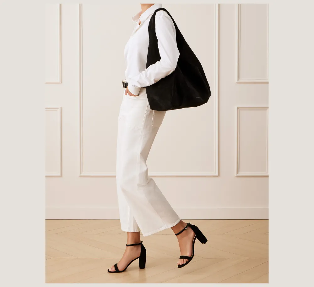 Stuart Weitzman HANDBAGS-CHANGE LOCATION Textured Suede/Charcoal
