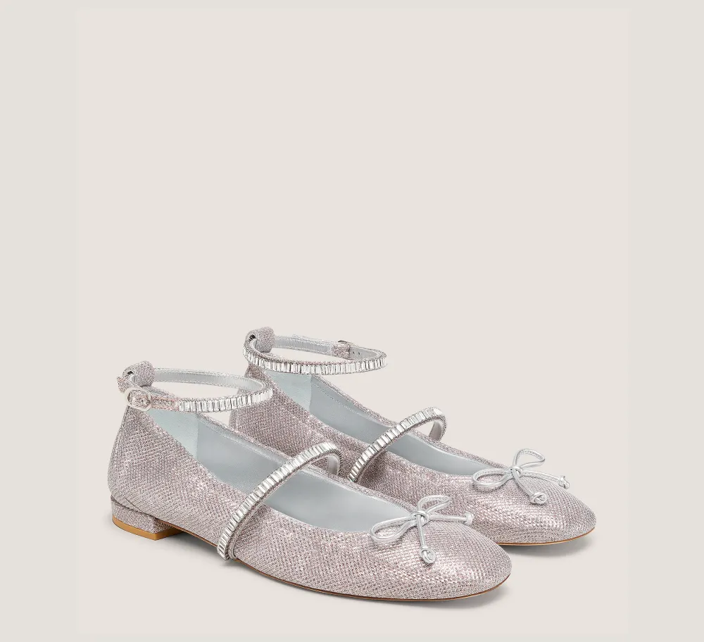 Stuart Weitzman The SW Exclusives Collection|The SW Extended Sizes Collection-CHANGE LOCATION Lamé & Crystal/Rosewater