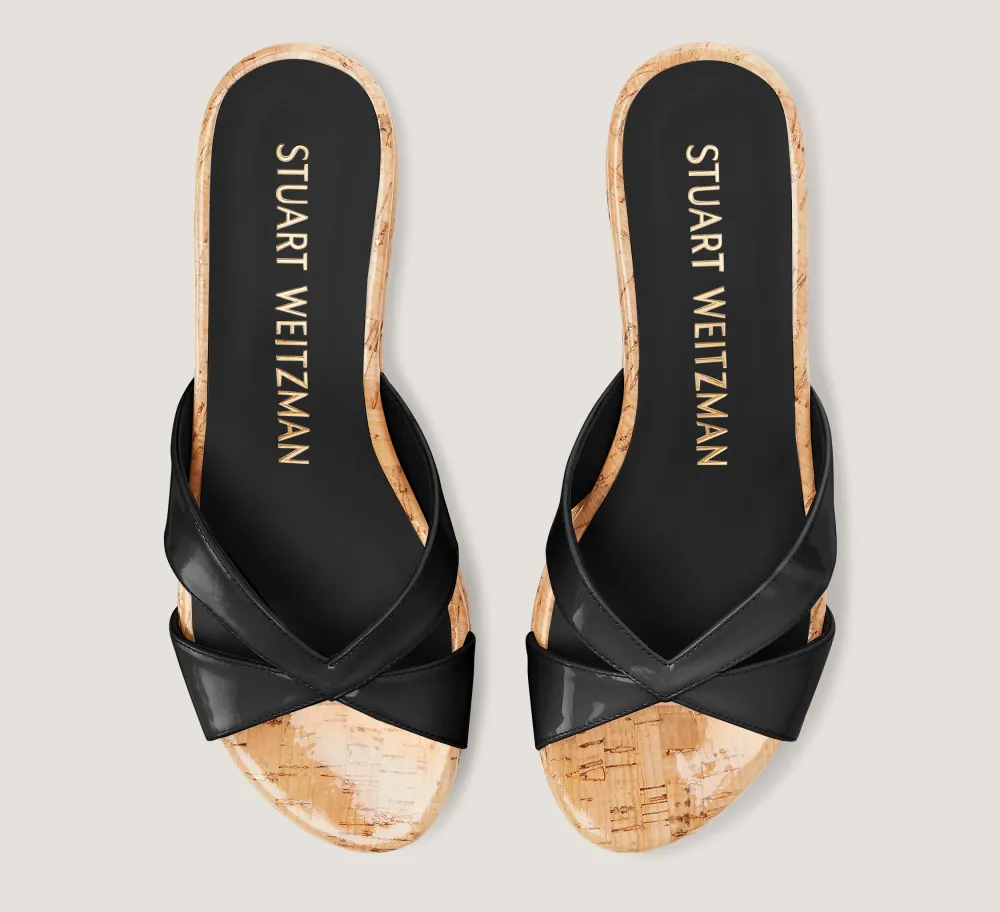 Stuart Weitzman Mid Heel Sandals|Wedges & Espadrilles-CHANGE LOCATION Patent leather/Black