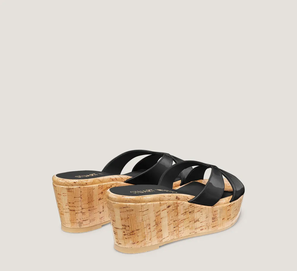 Stuart Weitzman Mid Heel Sandals|Wedges & Espadrilles-CHANGE LOCATION Patent leather/Black