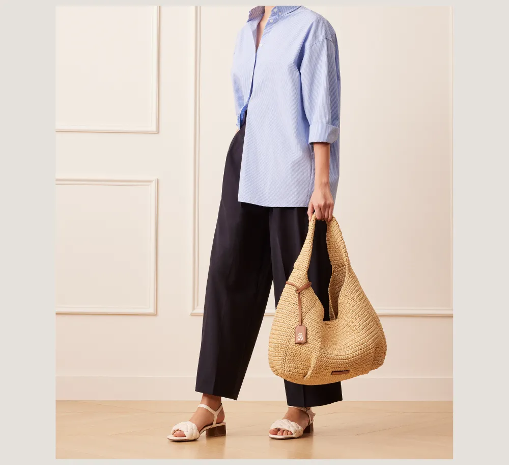 Stuart Weitzman HANDBAGS-CHANGE LOCATION Handwoven raffia/Natural