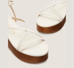 Stuart Weitzman Flat & Low Heel Sandals|Wedges & Espadrilles-CHANGE LOCATION Woven leather & wood/Seashell & walnut