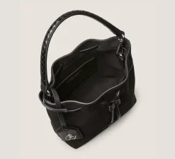 Stuart Weitzman HANDBAGS-CHANGE LOCATION Textured Suede & Snake/Black