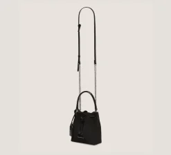 Stuart Weitzman HANDBAGS-CHANGE LOCATION Textured Suede & Snake/Black