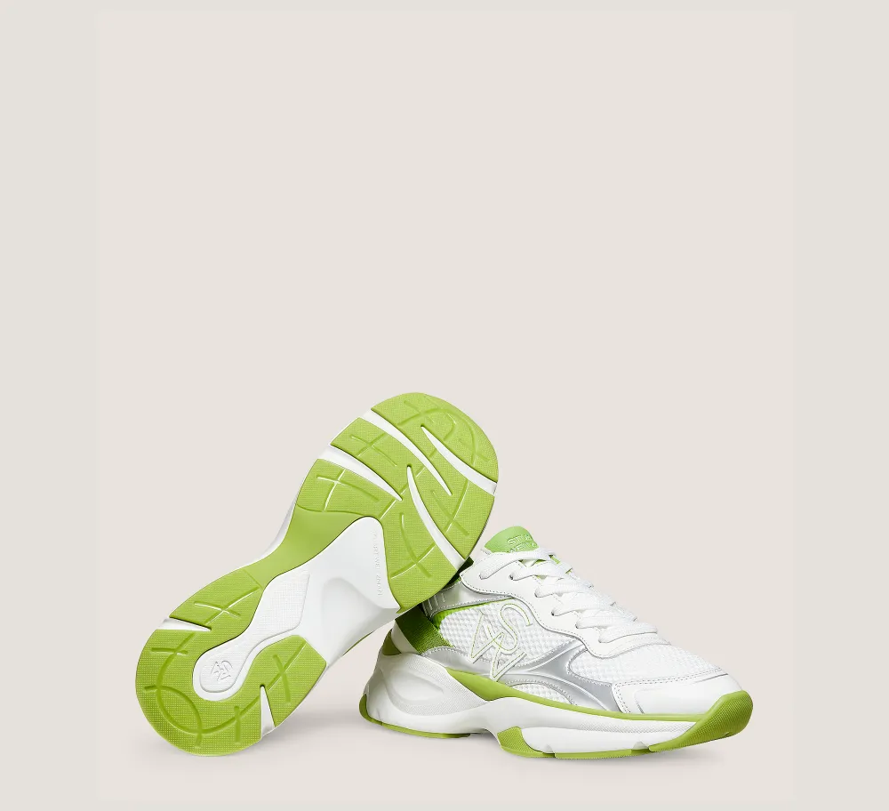 Stuart Weitzman The SW Exclusives Collection|Sneakers-CHANGE LOCATION Calf leather & mesh/White & Light Green