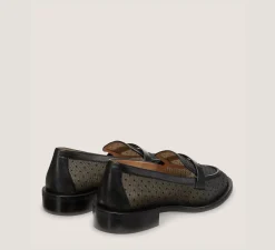 Stuart Weitzman The SW Extended Sizes Collection|Flats & Loafers-CHANGE LOCATION Mesh & smooth leather/Black