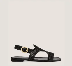 Stuart Weitzman The SW Exclusives Collection|Flat & Low Heel Sandals-CHANGE LOCATION Woven leather/Black