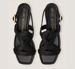 Stuart Weitzman The SW Exclusives Collection|Flat & Low Heel Sandals-CHANGE LOCATION Woven leather/Black