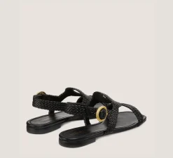 Stuart Weitzman The SW Exclusives Collection|Flat & Low Heel Sandals-CHANGE LOCATION Woven leather/Black