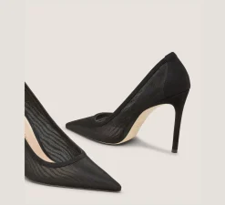 Stuart Weitzman The Occasion Edit|The SW Extended Sizes Collection-CHANGE LOCATION Mesh & Suede/Black
