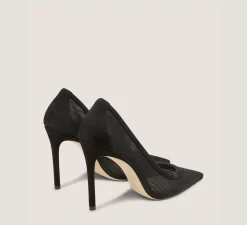 Stuart Weitzman The Occasion Edit|The SW Extended Sizes Collection-CHANGE LOCATION Mesh & Suede/Black