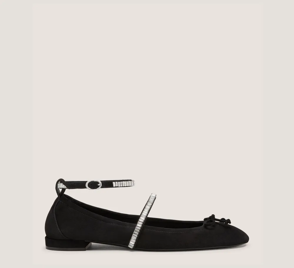 Stuart Weitzman The SW Exclusives Collection|The SW Extended Sizes Collection-CHANGE LOCATION Suede & crystal/Black & Clear