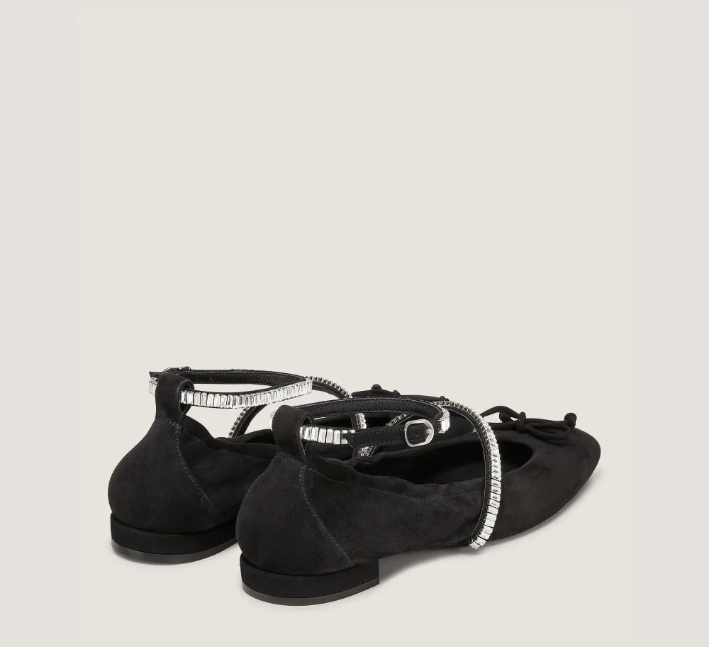 Stuart Weitzman The SW Exclusives Collection|The SW Extended Sizes Collection-CHANGE LOCATION Suede & crystal/Black & Clear