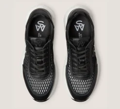 Stuart Weitzman Sneakers|The SW Exclusives Collection-CHANGE LOCATION Calf leather & mesh/Black