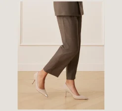 Stuart Weitzman Pumps & Heels-CHANGE LOCATION Suede & metal/Dune & Brushed Silver