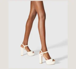 Stuart Weitzman High Heel Sandals-CHANGE LOCATION Smooth Leather/Seashell