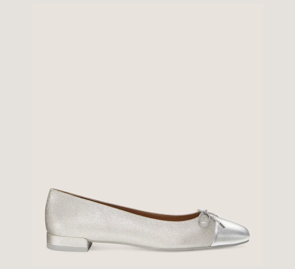 Stuart Weitzman The Work Essentials Edit|The Best Sellers Edit-CHANGE LOCATION Metallic linen & liquid metallic leather/Silver