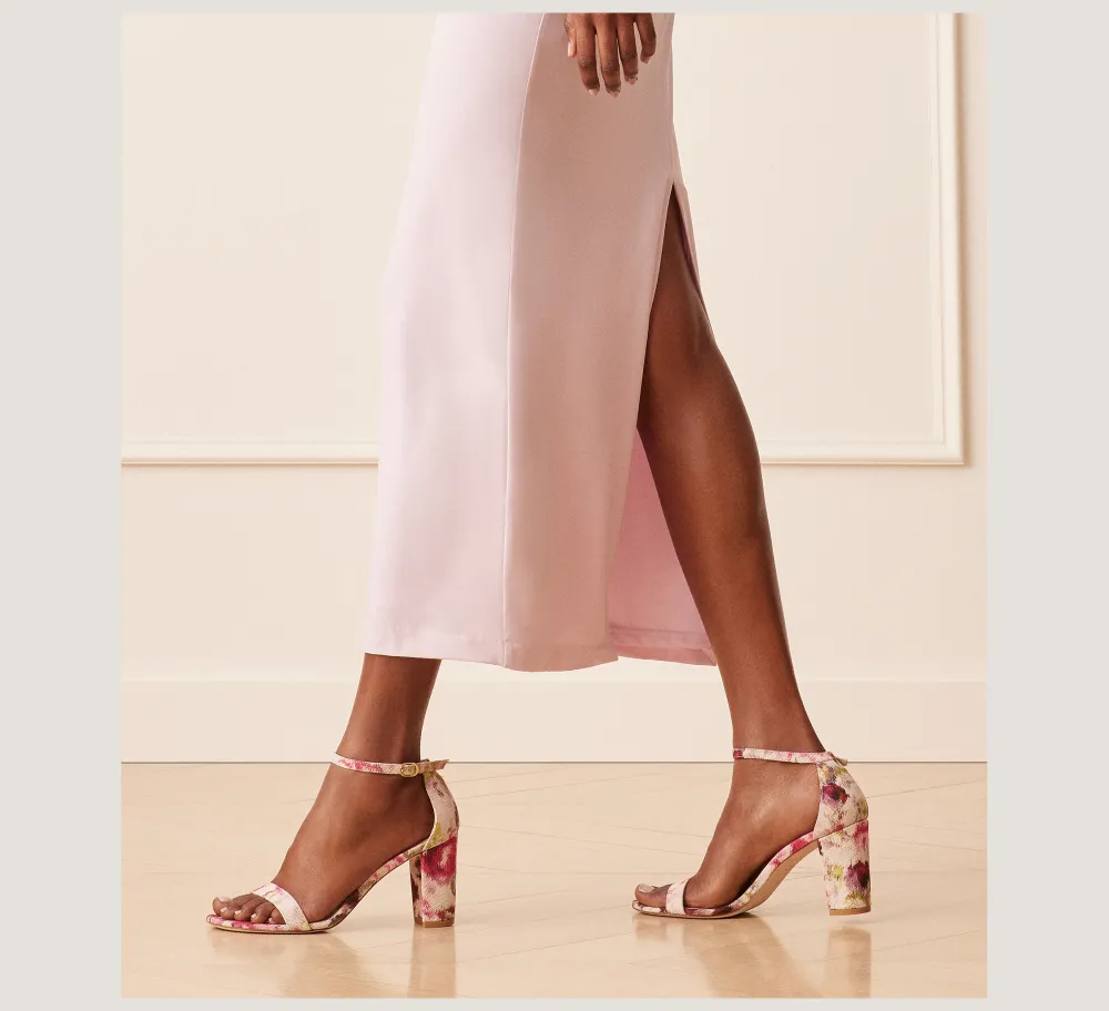 Stuart Weitzman The Occasion Edit|The SW Extended Sizes Collection-CHANGE LOCATION Floral Printed Jacquard/Pink/Multi
