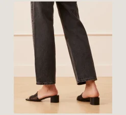 Stuart Weitzman Flat & Low Heel Sandals|Trending: Block Heels-CHANGE LOCATION Mesh & lacquered nappa leather/Black