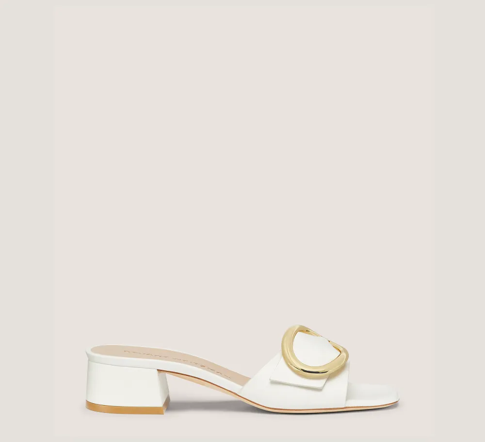 Stuart Weitzman Flat & Low Heel Sandals|Trending: Block Heels-CHANGE LOCATION Leather/Cream