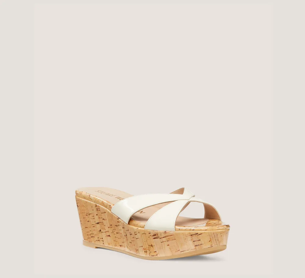 Stuart Weitzman Mid Heel Sandals|Wedges & Espadrilles-CHANGE LOCATION Patent leather/Seashell