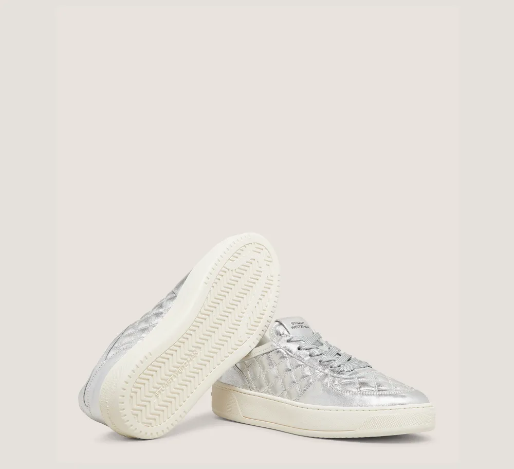 Stuart Weitzman Sneakers-CHANGE LOCATION Metallic Leather/Silver