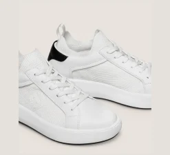 Stuart Weitzman The SW Exclusives Collection|Sneakers-CHANGE LOCATION Leather & knit fabric/White & Black